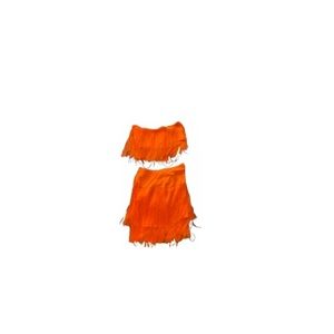 Fringe 2 piece peach color set Never Worn but doesn’t have tag
